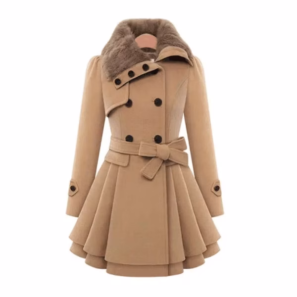 Trench Long Fur Puffer Girls Coat Jacket